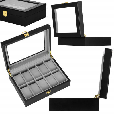 Škatuľka na hodinky SPRINGOS LEGEND 10 čierna/sivá