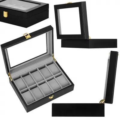 Škatuľka na hodinky SPRINGOS LEGEND 10 čierna/sivá