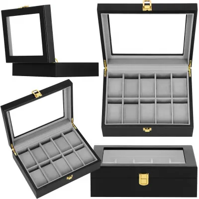 Škatuľka na hodinky SPRINGOS LEGEND 10 čierna/sivá