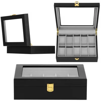 Škatuľka na hodinky SPRINGOS LEGEND 10 čierna/sivá