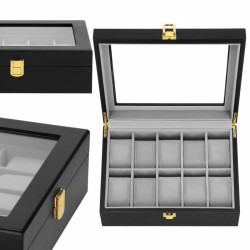 Škatuľka na hodinky SPRINGOS LEGEND 10 čierna/sivá