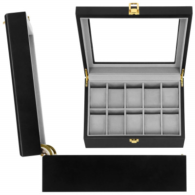 Škatuľka na hodinky SPRINGOS LEGEND 10 čierna/sivá