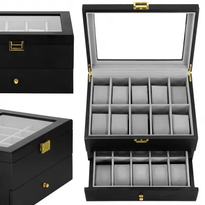 Škatuľka na hodinky SPRINGOS LOYAL 20 čierna/sivá