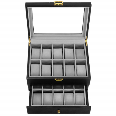 Škatuľka na hodinky SPRINGOS LOYAL 20 čierna/sivá