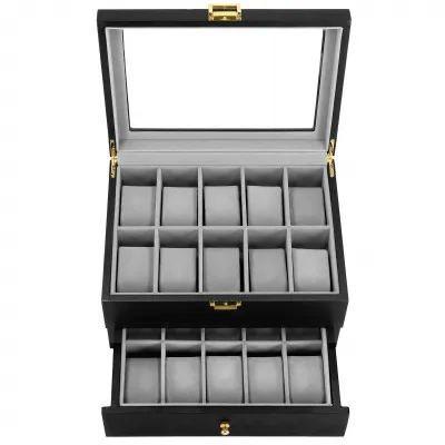 Škatuľka na hodinky SPRINGOS LOYAL 20 čierna/sivá