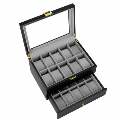 Škatuľka na hodinky SPRINGOS LOYAL 20 čierna/sivá