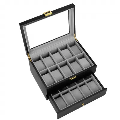 Škatuľka na hodinky SPRINGOS LOYAL 20 čierna/sivá