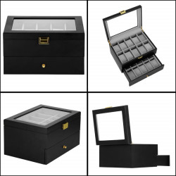 Škatuľka na hodinky SPRINGOS LOYAL 20 čierna/sivá