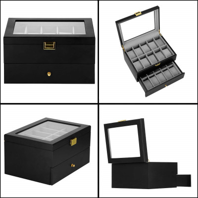 Škatuľka na hodinky SPRINGOS LOYAL 20 čierna/sivá