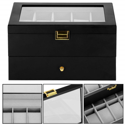 Škatuľka na hodinky SPRINGOS LOYAL 20 čierna/sivá