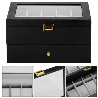 Škatuľka na hodinky SPRINGOS LOYAL 20 čierna/sivá