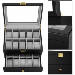 Škatuľka na hodinky SPRINGOS LOYAL 20 čierna/sivá