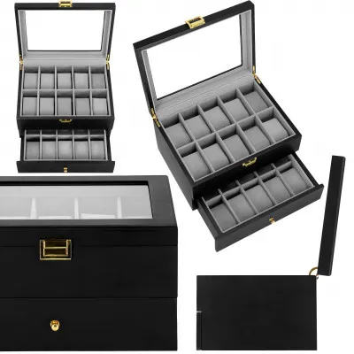 Škatuľka na hodinky SPRINGOS LOYAL 20 čierna/sivá