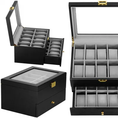 Škatuľka na hodinky SPRINGOS LOYAL 20 čierna/sivá