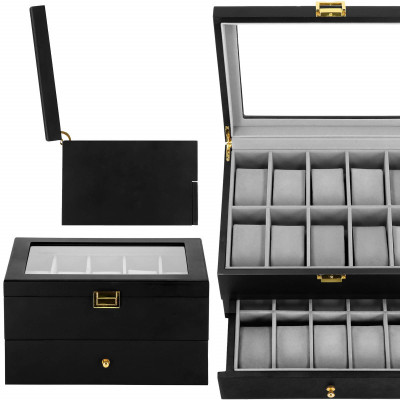 Škatuľka na hodinky SPRINGOS LOYAL 20 čierna/sivá