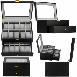 Škatuľka na hodinky SPRINGOS LOYAL 20 čierna/sivá