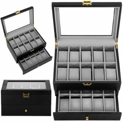 Škatuľka na hodinky SPRINGOS LOYAL 20 čierna/sivá