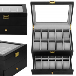 Škatuľka na hodinky SPRINGOS LOYAL 20 čierna/sivá