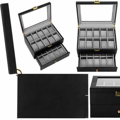 Škatuľka na hodinky SPRINGOS LOYAL 20 čierna/sivá