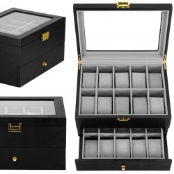 Škatuľka na hodinky SPRINGOS LOYAL 20 čierna/sivá