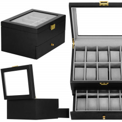 Škatuľka na hodinky SPRINGOS LOYAL 20 čierna/sivá