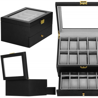 Škatuľka na hodinky SPRINGOS LOYAL 20 čierna/sivá