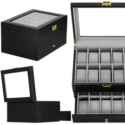 Škatuľka na hodinky SPRINGOS LOYAL 20 čierna/sivá