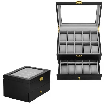 Škatuľka na hodinky SPRINGOS LOYAL 20 čierna/sivá