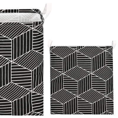 Úložný kôš 35l, čierno-biele tvary SPRINGOS HA0105