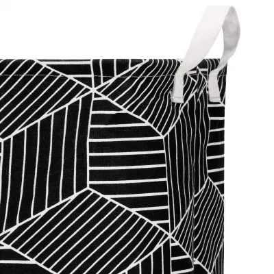 Úložný kôš 35l, čierno-biele tvary SPRINGOS HA0105