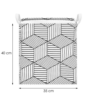 Úložný box 35l, bielo-čierne tvary SPRINGOS HA0106