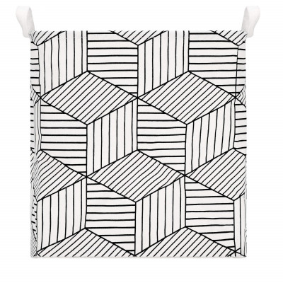 Úložný box 35l, bielo-čierne tvary SPRINGOS HA0106