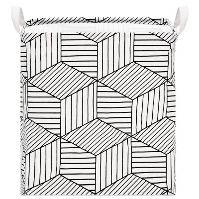 Úložný box 35l, bielo-čierne tvary SPRINGOS HA0106