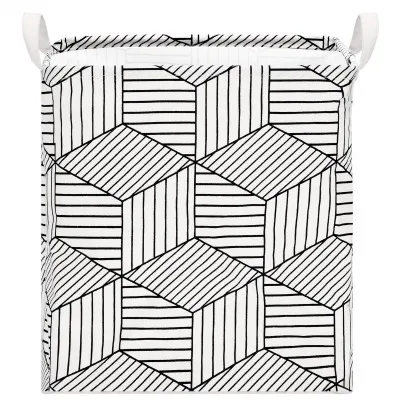 Úložný box 35l, bielo-čierne tvary SPRINGOS HA0106