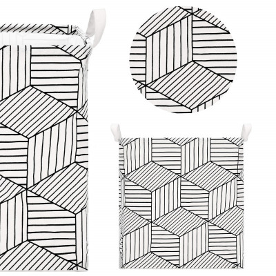 Úložný box 35l, bielo-čierne tvary SPRINGOS HA0106