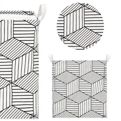 Úložný box 35l, bielo-čierne tvary SPRINGOS HA0106