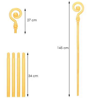 Mikulášska barla 145 cm, zlatá