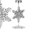 Vianočný svietnik s vločkou strieborný