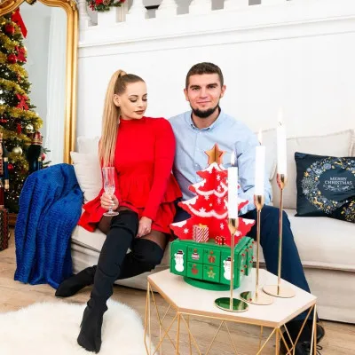 Adventný kalendár Stromček s priehradkami