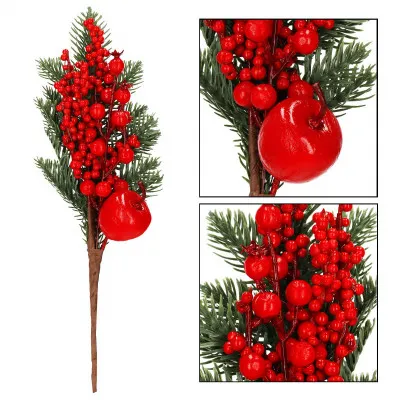 Vetvička s jarebinami a jabĺčkom 32 cm