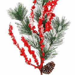 Vetvička s jarabinami a šiškou 58 cm