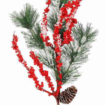 Vetvička s jarabinami a šiškou 58 cm