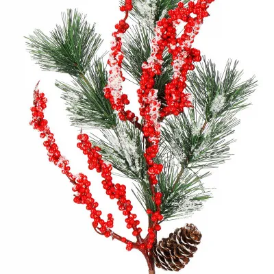 Vetvička s jarabinami a šiškou 58 cm