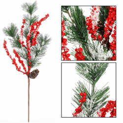 Vetvička s jarabinami a šiškou 58 cm