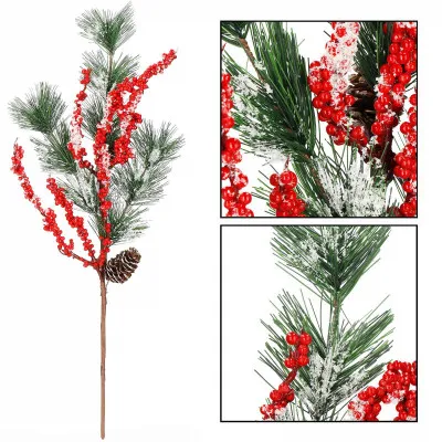 Vetvička s jarabinami a šiškou 58 cm