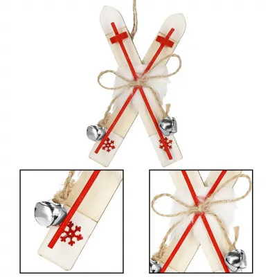 Vianočné ozdoby - Lyže s rolničkami, súprava 2ks