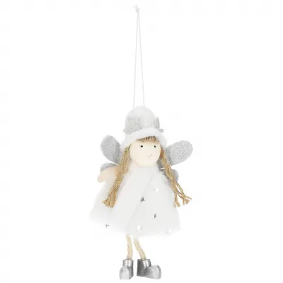 Vianočná ozdoba - Anjelik v klobúku 14 cm