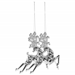 Vianočné ozdoby - Strieborný sob, súprava 2ks