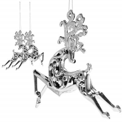 Vianočné ozdoby - Strieborný sob, súprava 2ks