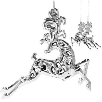 Vianočné ozdoby - Strieborný sob, súprava 2ks